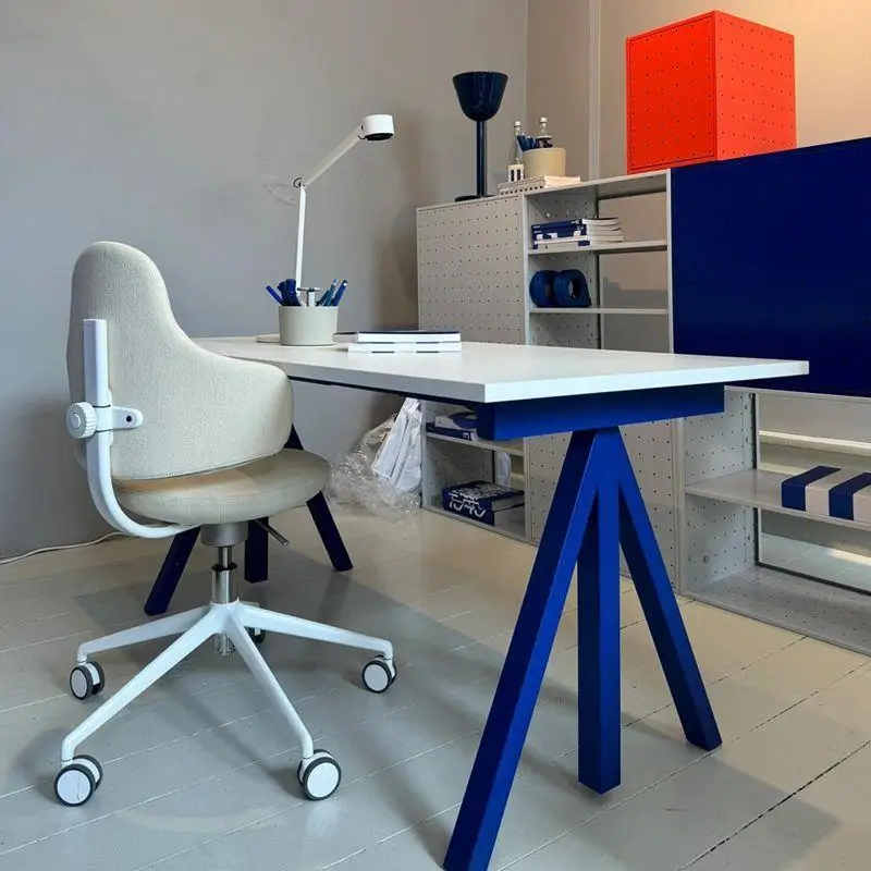 Dining table work simple blue table small apartment computer desk