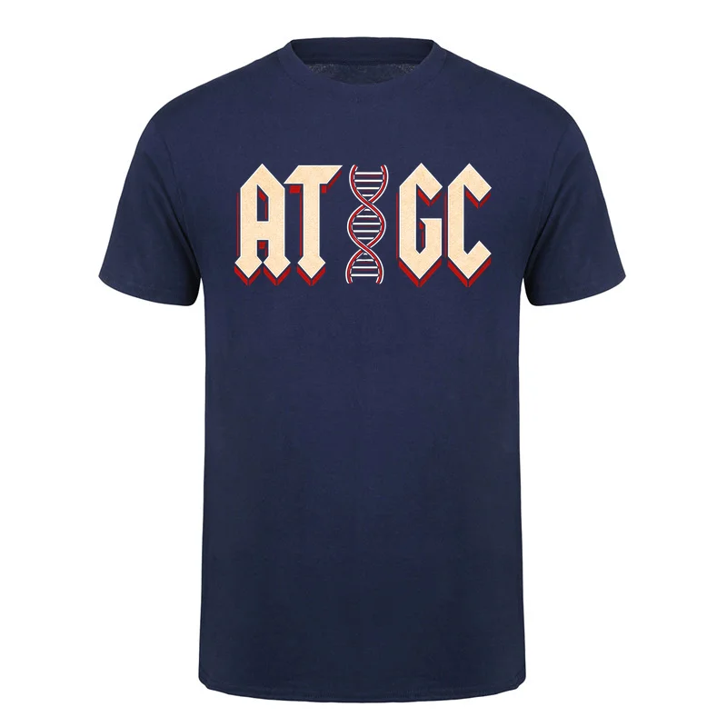 AT GC Biology DNA Double Helix T-shirt Science Teacher Student Geek Gift Cotton Short Sleeve T Shirt Tops HJ-178
