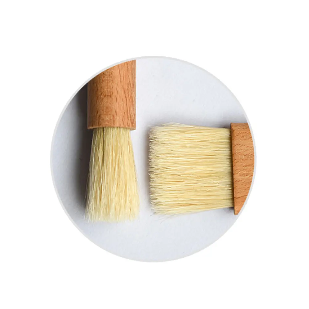 Commercial Quality Boar Hair Pastry Brush Basting Brush for Bbq Marinading Meat Oiling Bakeware Spreading Egg Wash Baking