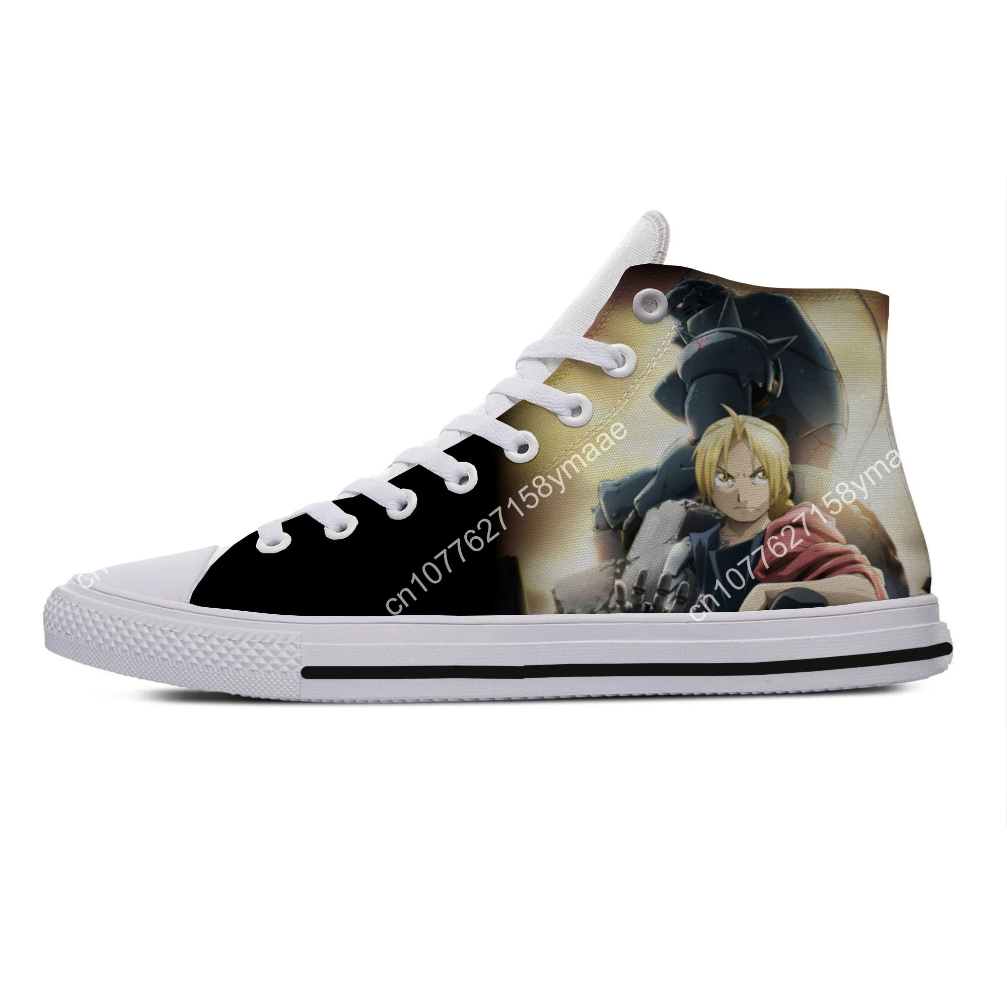Hot Summer Cool Fashion Funny High Quality Handiness Casual Shoes Men Women Anime Fullmetal Alchemist Brotherhood High-Top Shoes