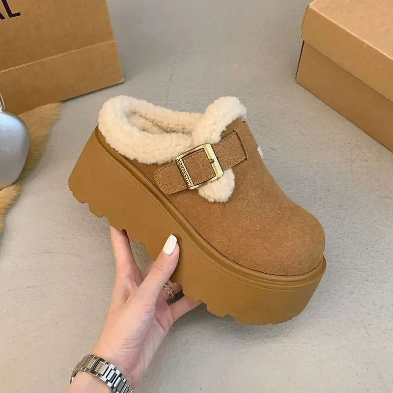 Winter New Round Toe Comfortable Casual Short Boots Fashionable Hot Selling Thick Soled Elegant Anti Slip Cotton Slippers Women