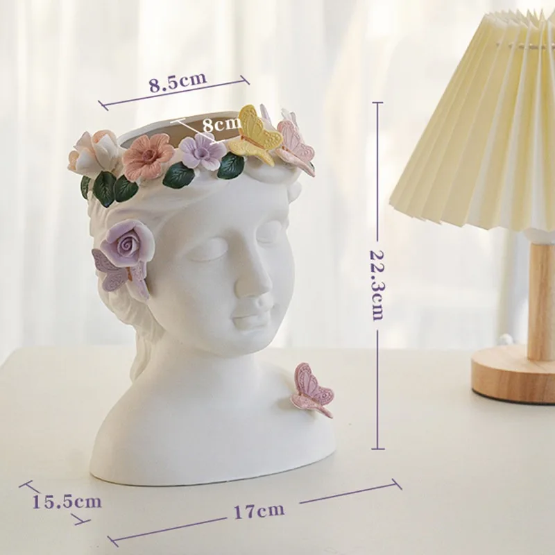 Nordic Vases Girl Creative Ceramic Living Room Entrance Home Decoration Gift Desktop Vase Ваза Macetas Floreros Home Decor