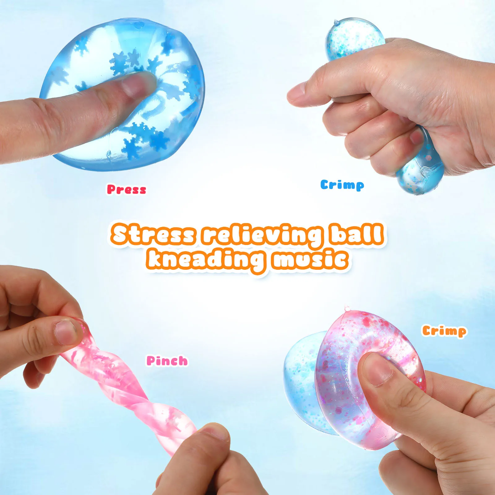 8 pz Spremere Lo Stress Sensoriale Palline Squishy Cubo di Ghiaccio Per I Bambini Adulti Cubo Sensoriale Tensione Spremiagrumi Palle Sollievo