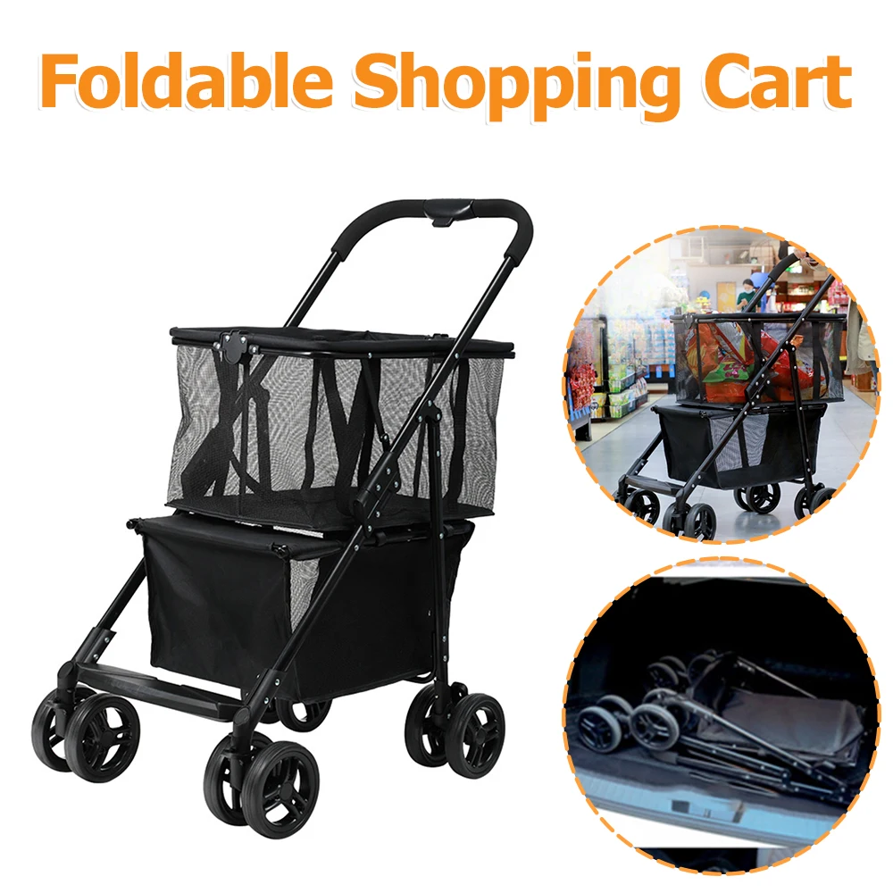 

2025 новый дизайн, складная корзина для покупок с колесиком, многофункциональная тележка для продуктов, съемная корзина для пляжного багги супермаркета