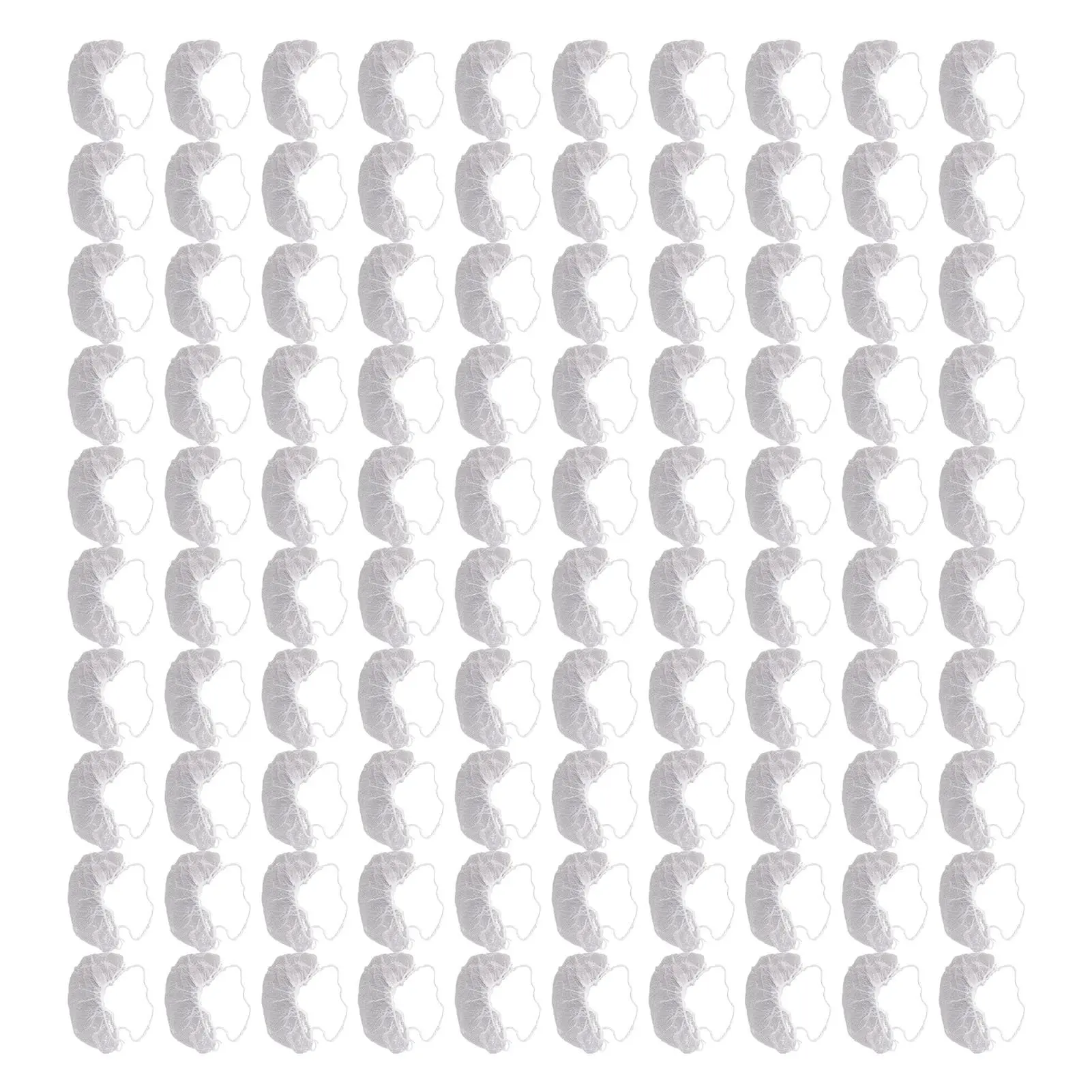100pcs Beard Guards Dispoable Nylon Elastic Breathable Latex Free Beard Protector Nets White