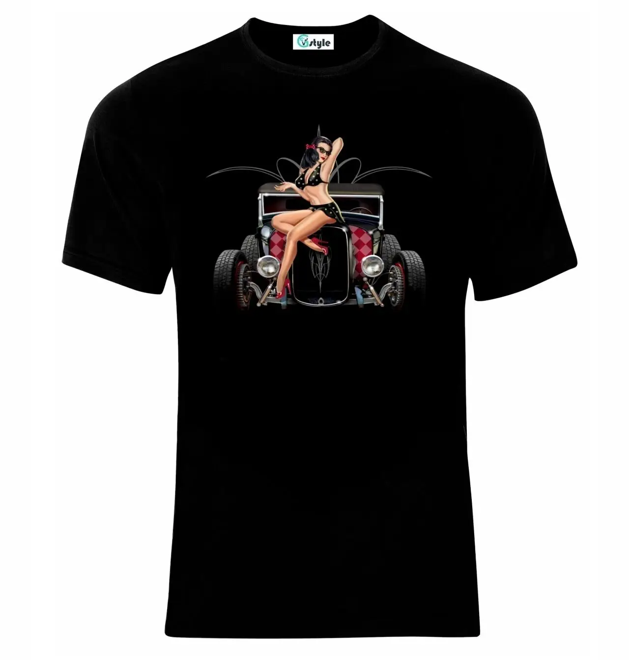 Hot Rod Rockabilly Vintage Retro Cars T-Shirt. Summer Cotton Short Sleeve O-Neck Mens T Shirt New S-3XL