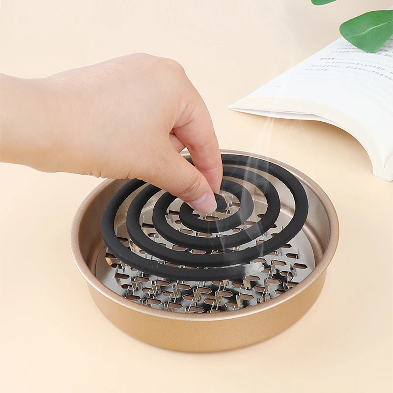 Fireproof Anti Scald Incense Burner Holder Metal Mosquito Coil Tray Holder With Protective Lid, Home Incense Burner Box Ash Tray