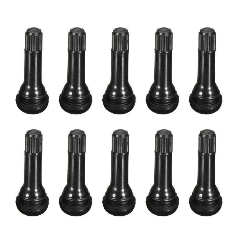 New 10PCs/set Black TR413 Tubeless Car Wheel Tire Valve Stems with Caps Tyre Rubber Valves With Dust Caps for ATV Car Motorcycle