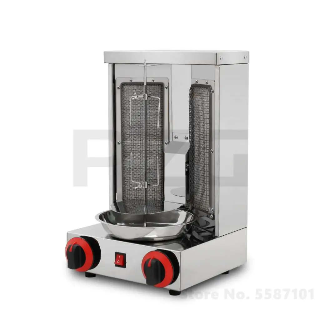 2 Burners Stainless Steel Natural Gas LPG Doner Kebab Machine Kebab Grill Brazilian Shawarma Machines For Sale