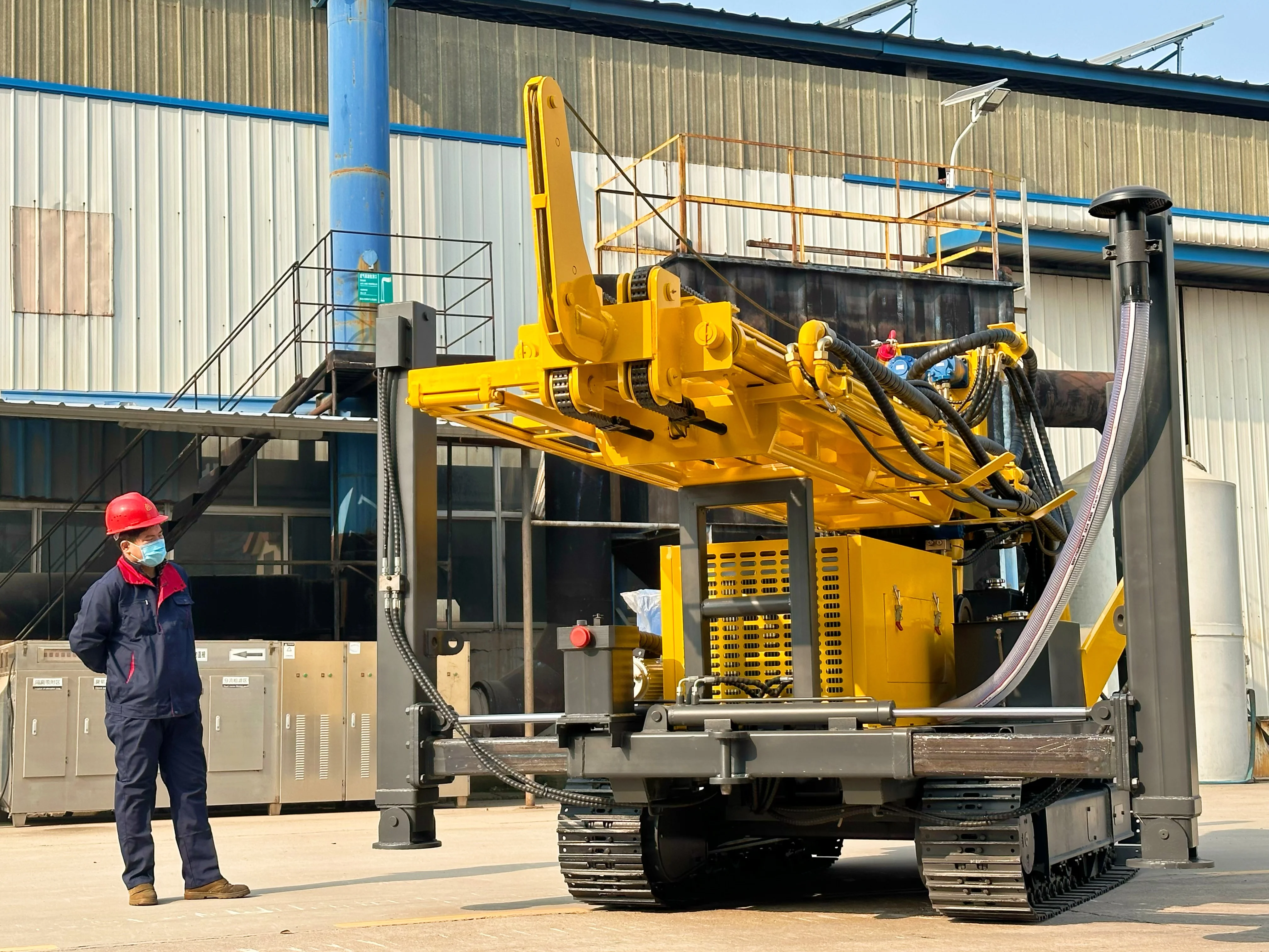 Robust Customized 350-Meter Hydraulic Borehole Crawler Mounted Portable Water Well Drilling Rig