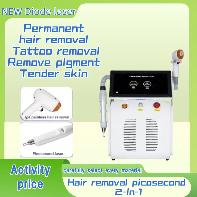 

2024 yag laser tattoo removal picosecond 2 in 1 3 wavelength 808nm 1064nm 755nm diode laser permanent hair removal device