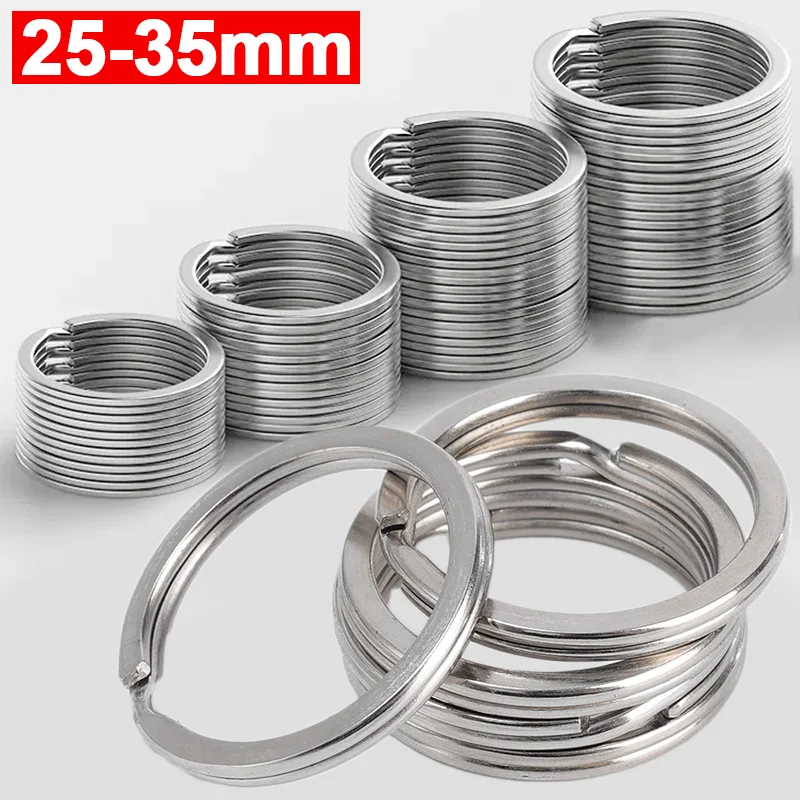 10/20 pz lucido nastro rotondo linea piatta Split portachiavi in acciaio inox portachiavi per gioielli che fanno portachiavi fai da te trovare