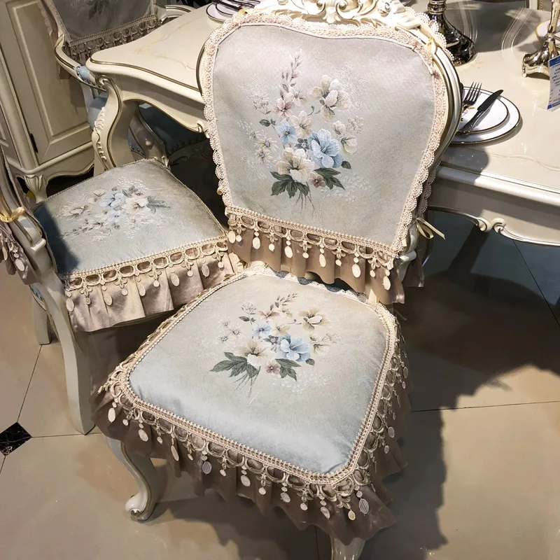 1 PC not  1 set European style dining chair cushion/ chair back anti-skid  waterproof  velvet chair cover Living room decoration