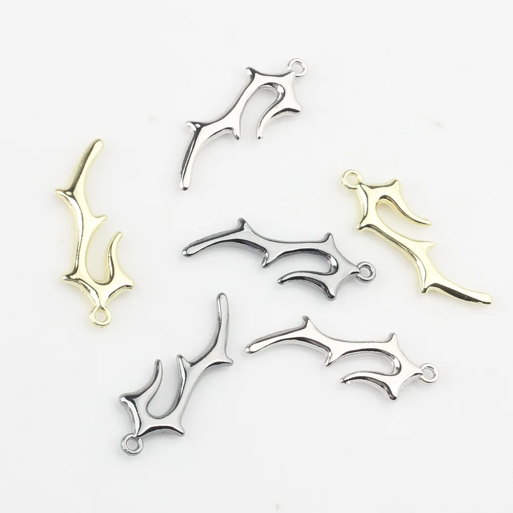 10PCS Zinc Alloy Geometric Irregular Antler Branch  For Earrings Necklace Pendant Handmade Materials Diy Jewelry Accessories