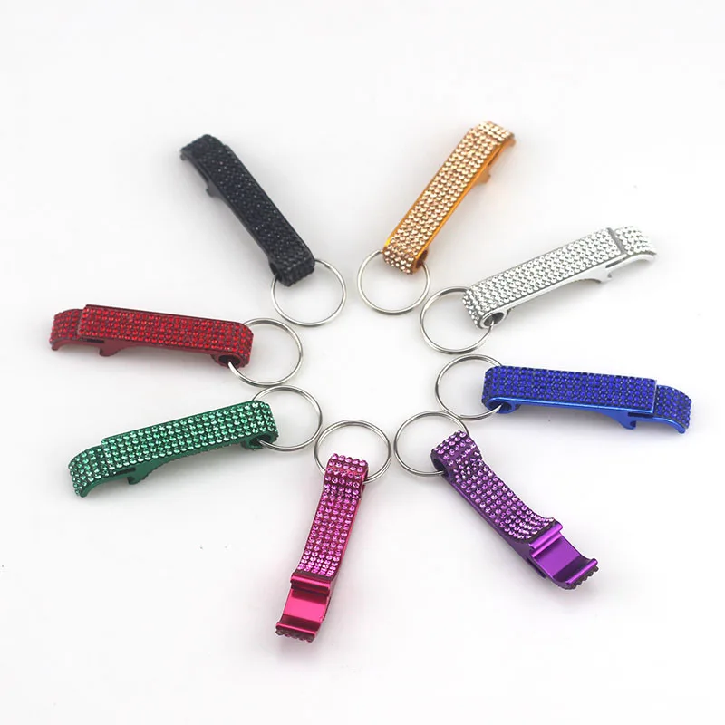 10pcs Color Mini Bottle Opener Metal Beer Drink Opener Keychain Small Practical Flat Portable Bottle Opener Suitable For Kitchen