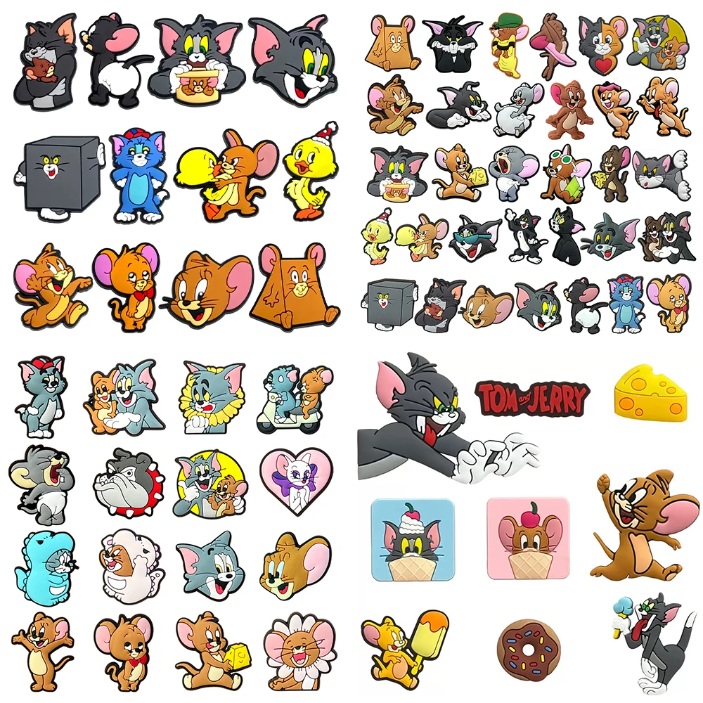 9-32pcs Hot Toys Cat Shoe Charms Shoes Decoration Accessories Bubble Slides Clog Sandal Wristbands Buckle Children's Party Gifts