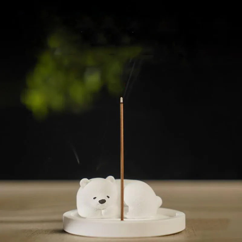 מיני בר קוטב לבן דוב קטורת בסיס ארומתרפי סראפי מבער סנדלווד ניחוח קטורת