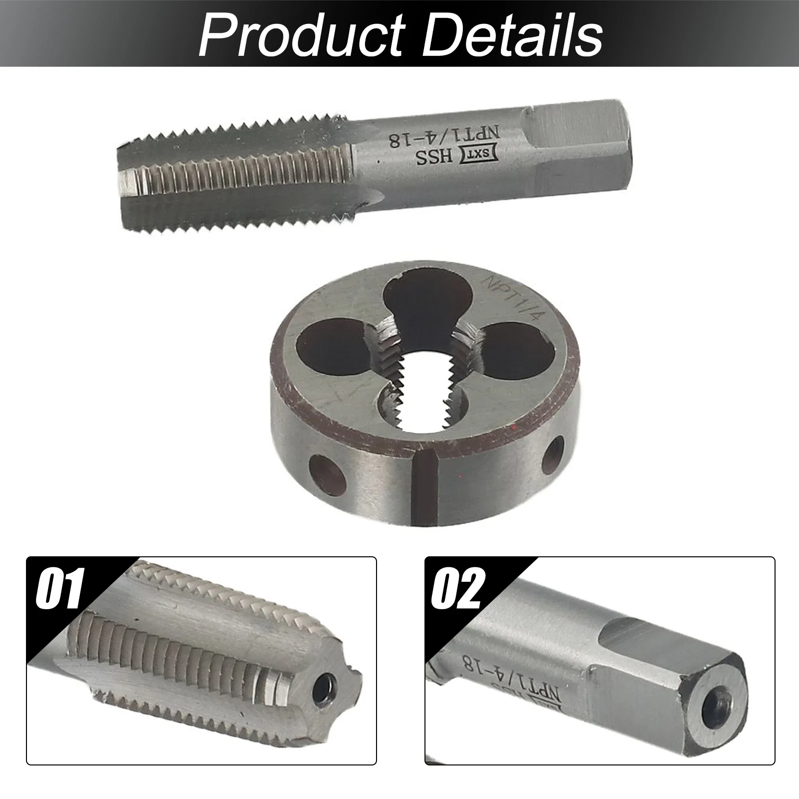 1 Pc HSS 1/4-18 NPT Tap And 1/4-18 NPT Die Right Hand Manufacturing Metalworking Metalworking Supplies Right Hand Tap Tool