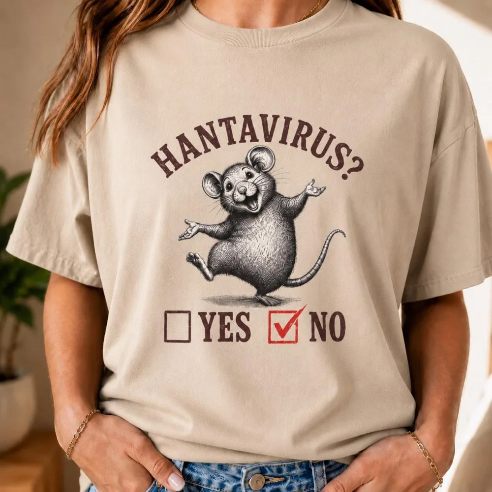 Hantavirus Mouse Shirt Funny Rodent Tee Yes No Checklist Clothes Vintage Animal Graphic Sarcastic Science Humor Tee
