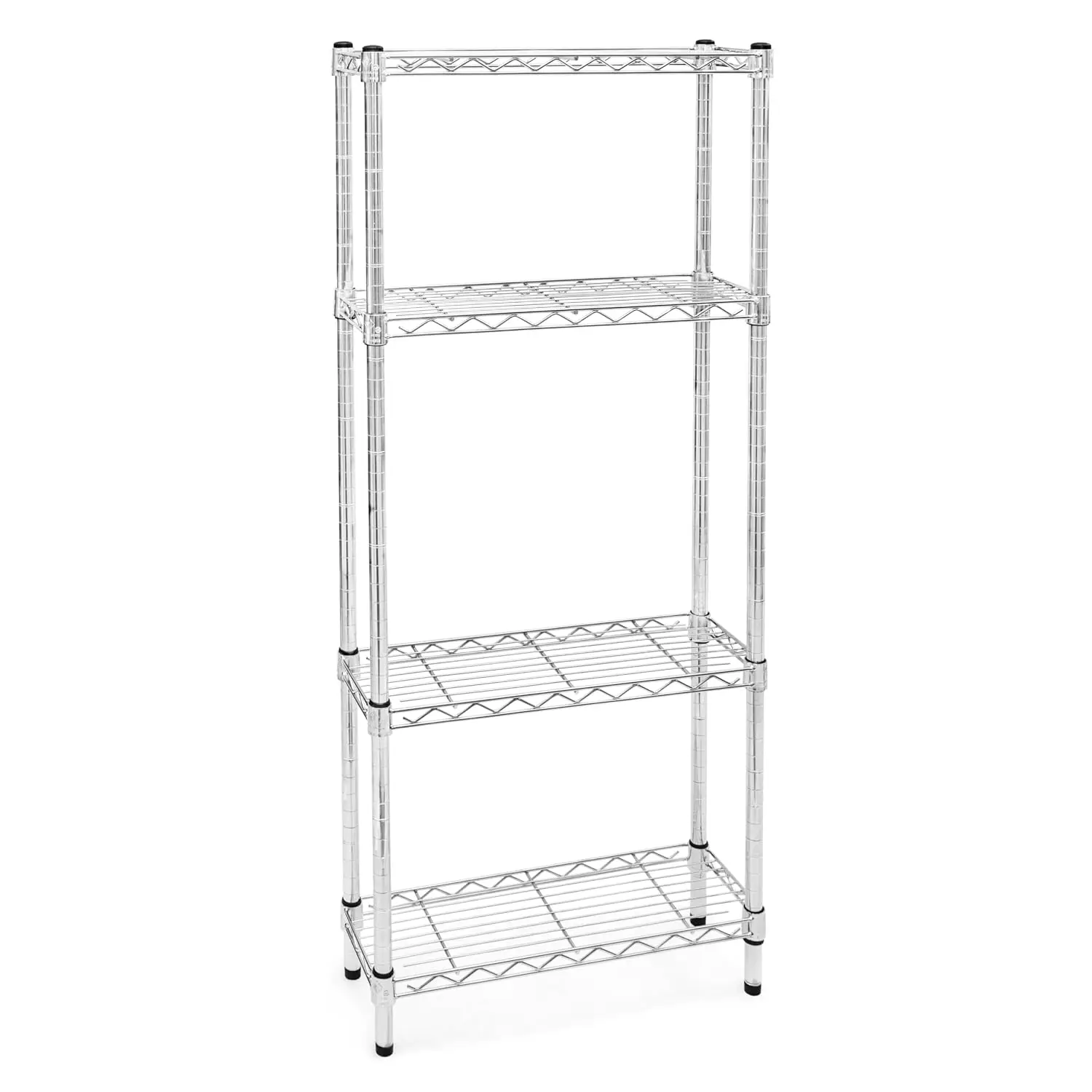 Chrome Wire Shelving 4 Tier Storage Rack 8x24x64 Inch Industrial & Home Organizer, Customized