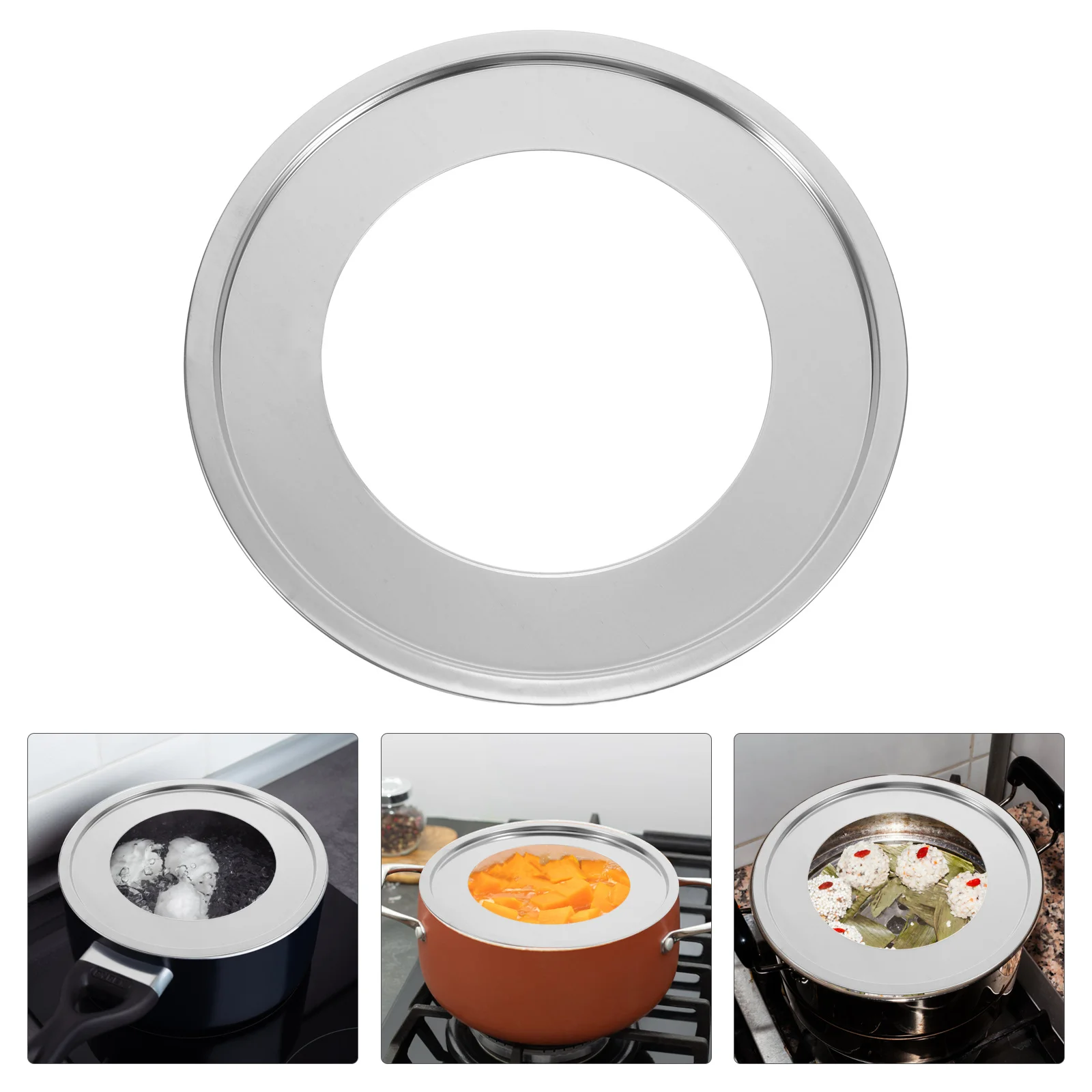 

24Cm Round Stainless Steel Steamer Ring Steaming Rack For Pots Woks Rice Cookers Steam Tables Dumpling Bao Bun Dim Sum Support