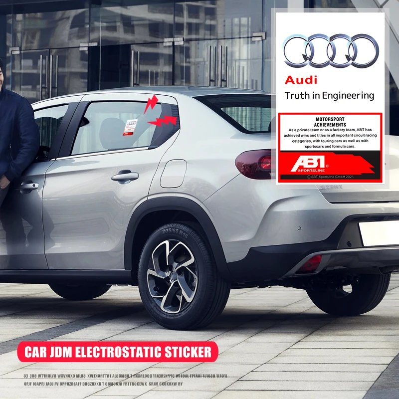 Креативная автомобильная модифицированная наклейка Jdm, авто логотип, электростатические гоночные наклейки на лобовое стекло, аксессуары для Audi A3 8P 8V A4 B8 TTS C7 C5