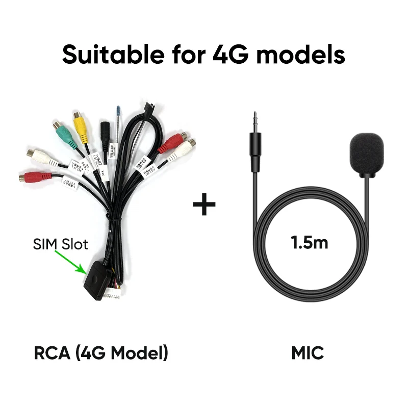 Ainavi Zubehör für Autoradio Multimedia USB Digital MIC 3,5 mm externes Mikrofon Wifi 4G RCA OBD DAB+ 3