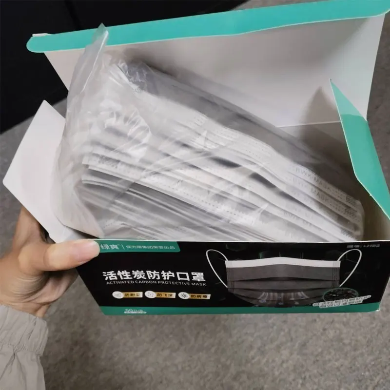 50pcs/100pcs/150pcs Disposable Thickened Activated Carbon Non-Woven Fabric Mask Four Layers Dustproof Breathable Industrial Dust