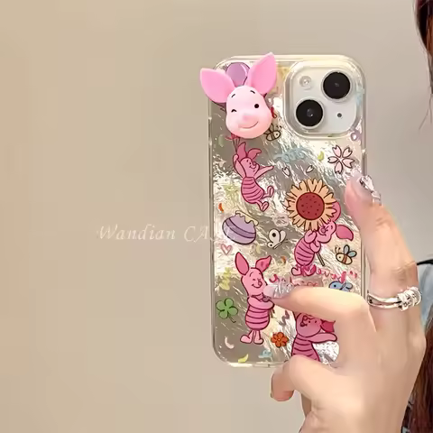 So Cute 3D Piglet Head Face Lustre Lining Hard Phone Case for Samsung Galaxy S24 S23 Plus S22 S21 Ultra S20 FE A31 A51 A71 A10S