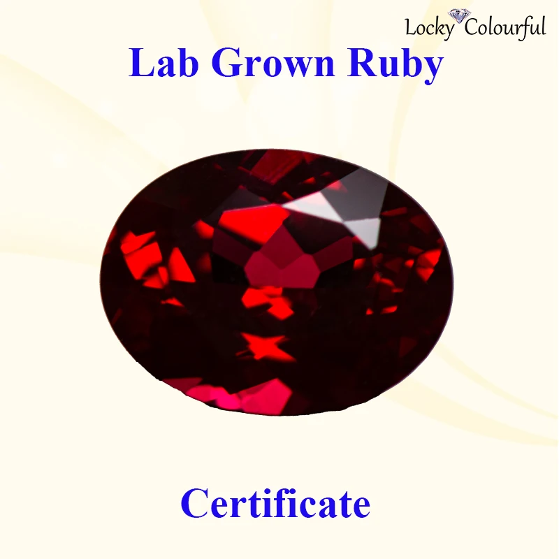 

Lab Grown Ruby Oval Shape Pigeon Blood Red Color Charms Selectable AGL Certificate Beads for Diy Jewelry Making Rings Materials