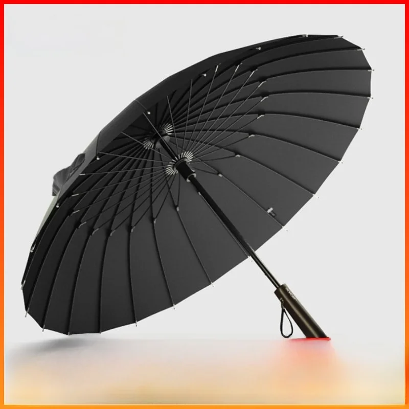 

OLY Retro Wooden Handle Long Straight Men's Busin Umbrella Resistant to Wind And Rain Pure Color Manual