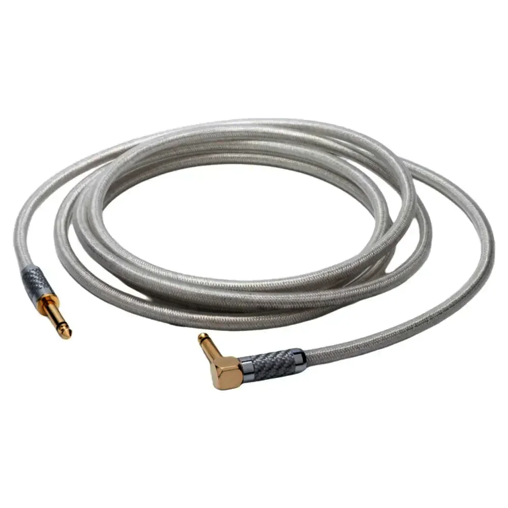Hi-End OCC Silver-plated Audio Cable Gold plated Elbow Straight 6.35mm to 6.35mm (1/4 Inch) TRS Stereo AUX Cable for guitar