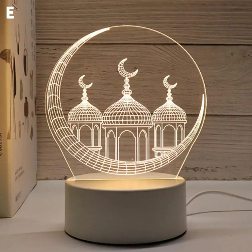 عيد مبارك أكريليك LED زخرفة ضوء الليل رمضان كريم ديكور المنزل 2026 هدايا حفلات المهرجانات الإسلامية الإسلامية #4