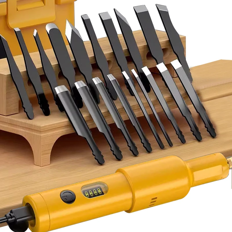 Mini Power Carving Chisel Set, Lâmina de Escultura Raiz, Carpintaria Faca Elétrica De Lítio, 5Pcs, 20Pcs