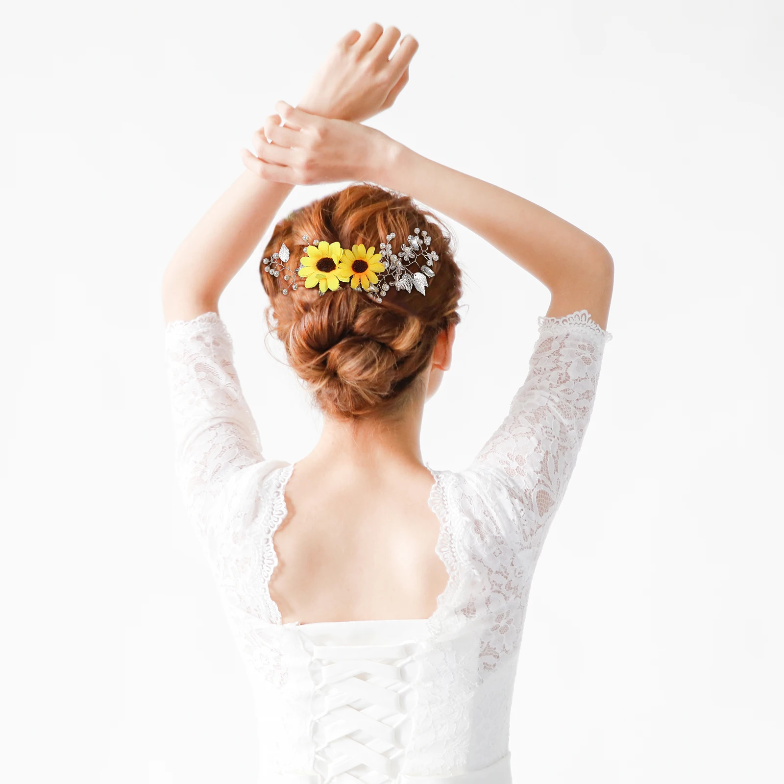 

Rhinestone Hairb Women Bride Wedding Party Glass Crystal Headwear Daisy Flower Accessories Elegant Bride Hairwear Prom