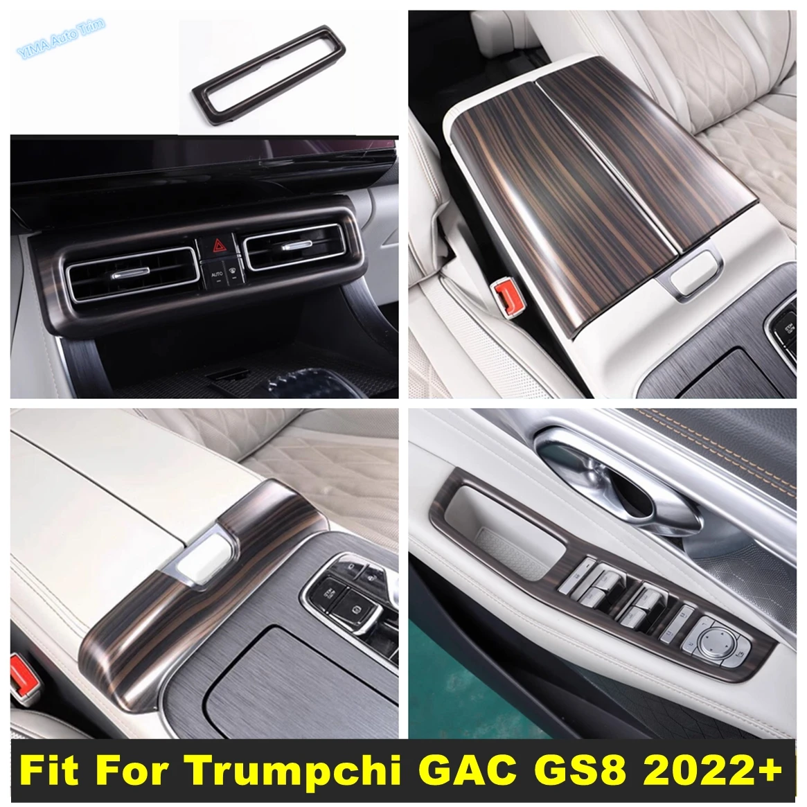 

ABS Car Central Armrest Box Panel / Window Lift / AC Air Outlet Vent Decor Cover Trim Accessories For Trumpchi GAC GS8 2022 2023