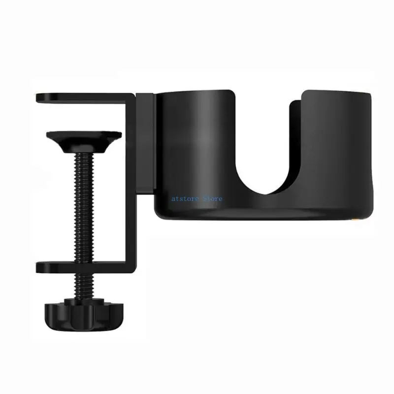 

H37D Desk Side Drinking Cup Holder Clip Adjustable Drink Mount Water Bottle Stand Clip On Table AntiSpill Cup Holder