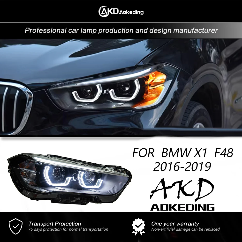 

AKD Car Styling Head Lamp for BMW X1 Headlights 2016-2019 F48 LED Headlight Porjector Lens DRL Angel Eye Automotive Accessories