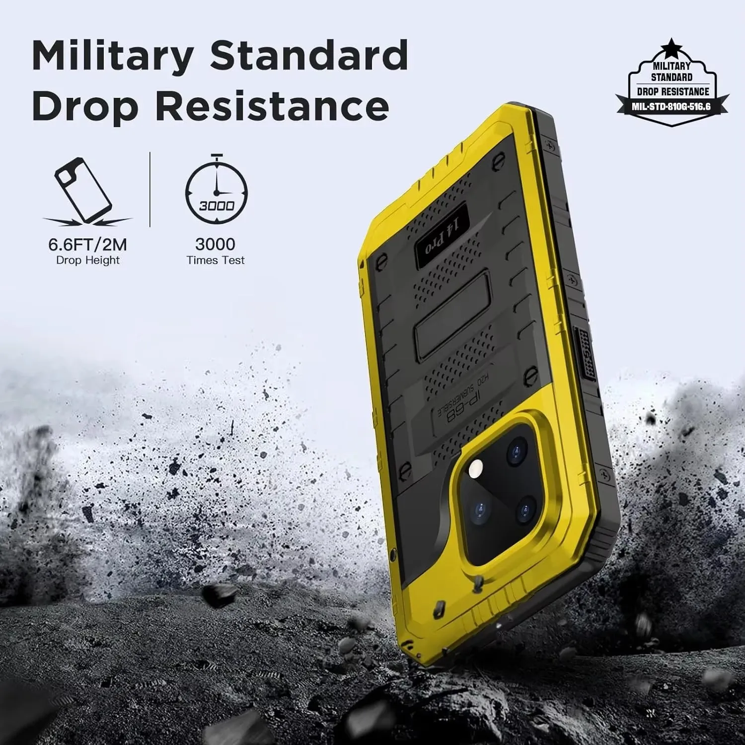 

IP68 Waterproof Rugged Metal Armor Case For iPhone 15 14 13 12 11 Pro Max XS XR 8 7 outdoors Shockproof Cover Screen Protector