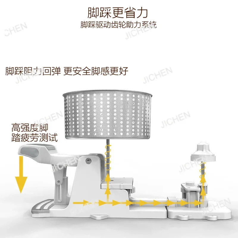 

HQC Metal Pedal Rotating Mop Metal Basket Hoisting Rod Extendable Large Capacity 12L Fashionable Design Household Cleaning Tool