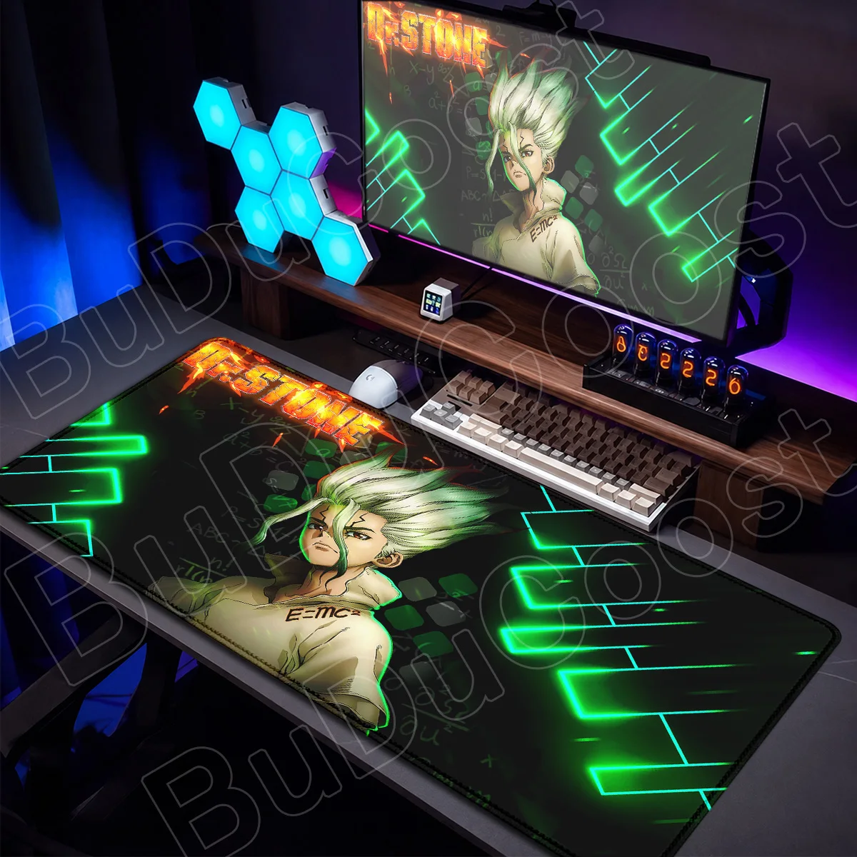 Mouse Pad Locking Edge Anime Gaming Accessories XXL Computer Keyboard Mat Dr.STONE Ishigami Senku Desk Carpet Office Cabinet Mat