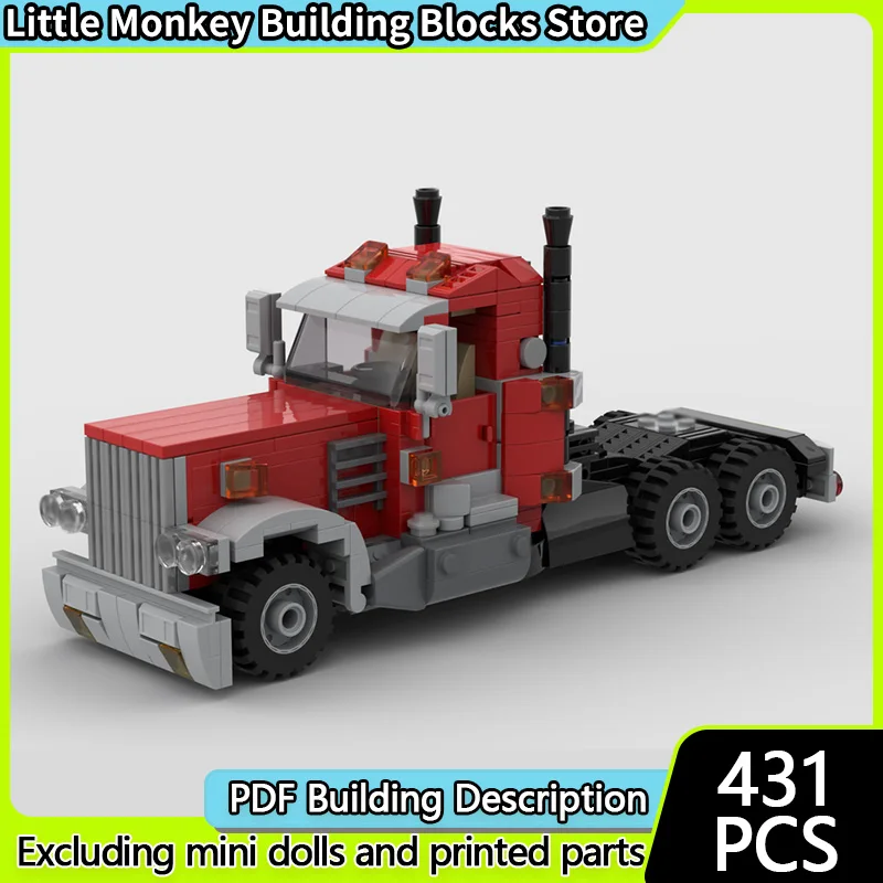 

City Car Model MOC Building Bricks Long Head Semi Truck Modular Technology Children Holiday Gifts Assemble Toys Suit