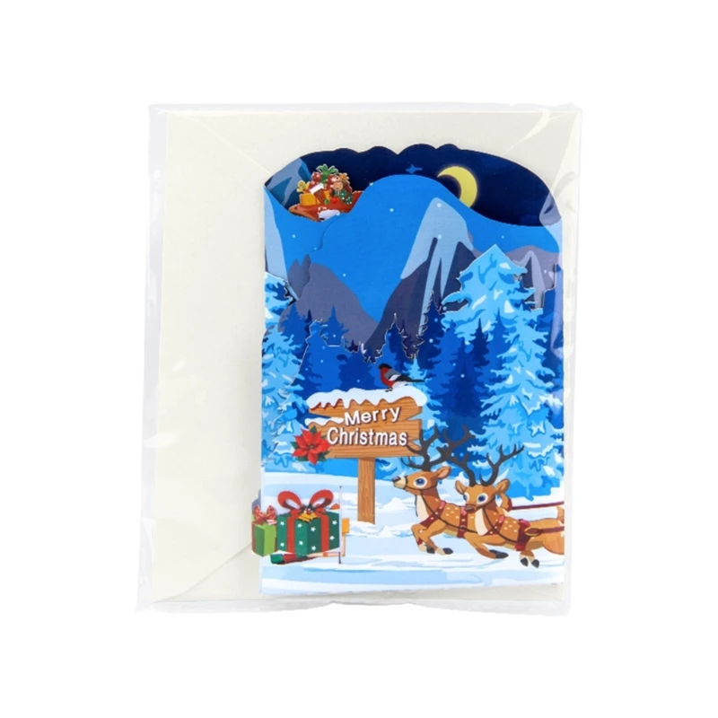 Handmade 3D Christmas Theme Popup Card for Family Gathering Unique Greeting Card Drop shipping