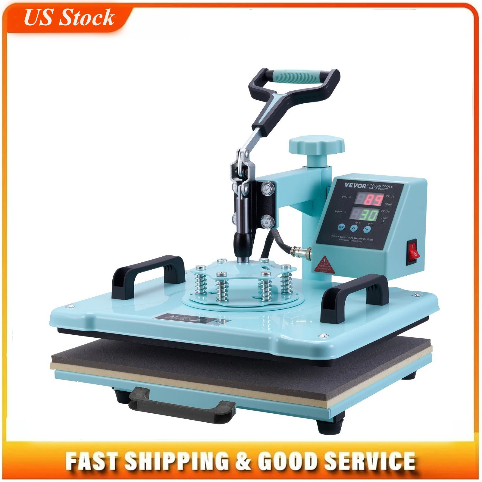 Heat Press Machine, 12 x 15 inch, 5 in 1 Heat Transfer Machine with 30 oz Tumbler Press, 360° Swing Away T-Shirt Pressing, Digital Precise Control, for T-Shirts/Mugs/Hats/Plates, Green