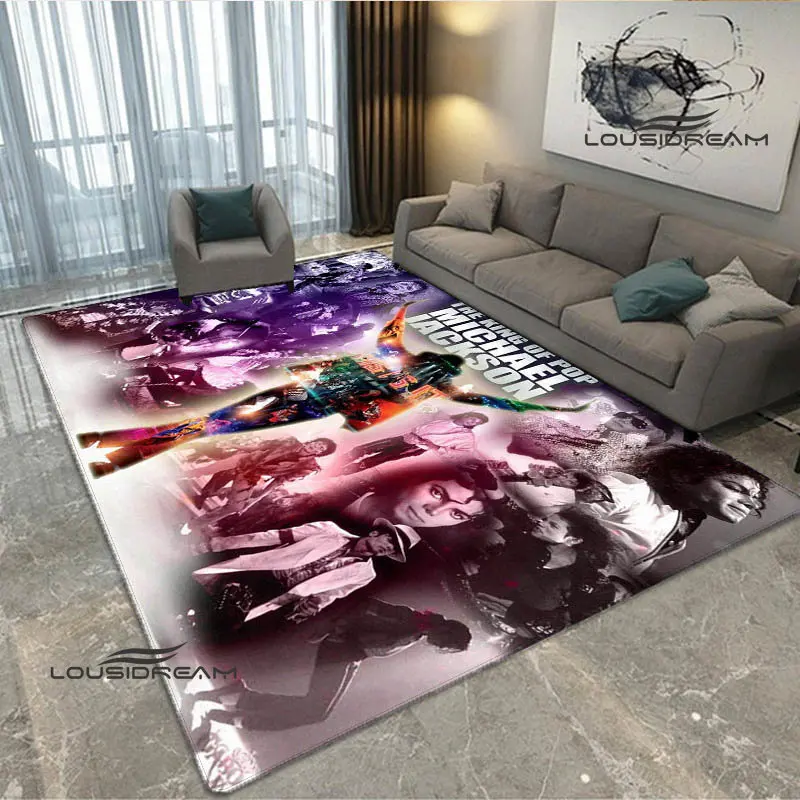 Michael Jackson retro printed Carpet Yoga mat game room bedroom beautiful carpet Non -slip carpet photography prop birthday gift