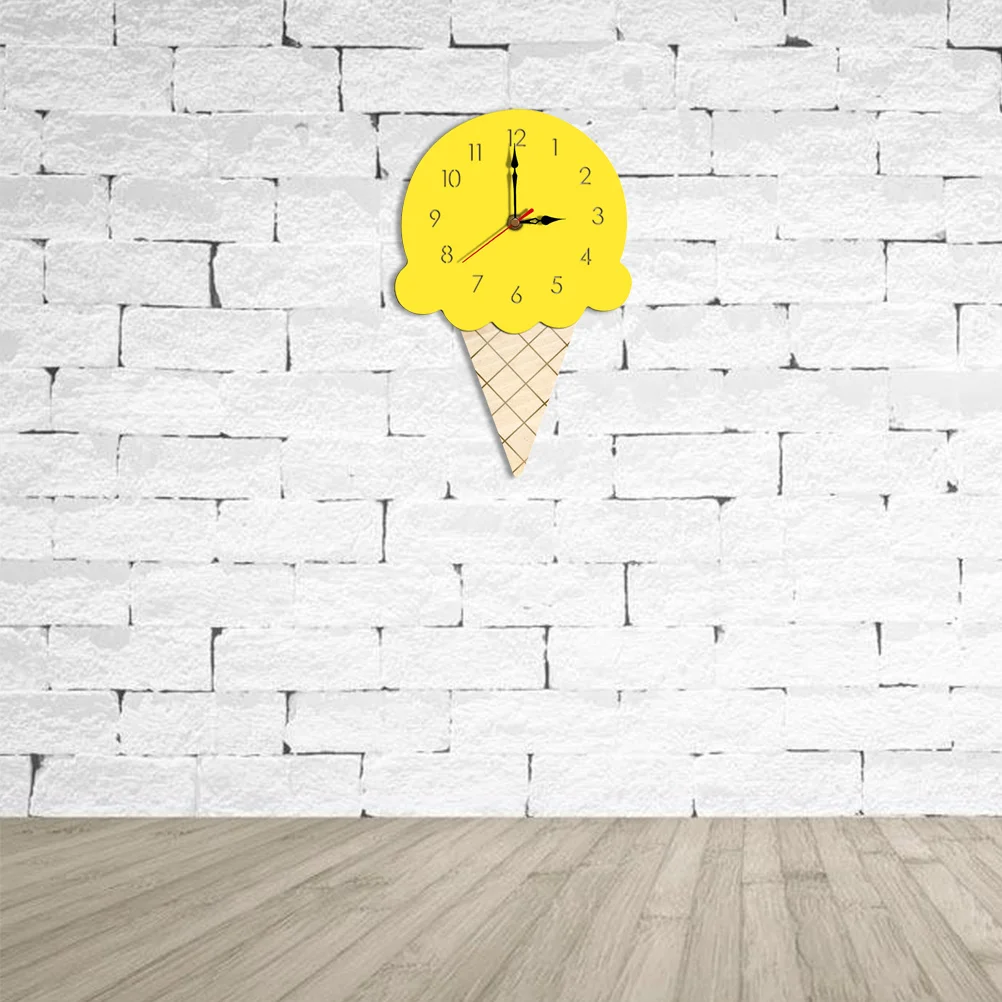 

Ice Cream Wall Clock Childrens Living Room Simple Household Clocks Cartoon Decorative
