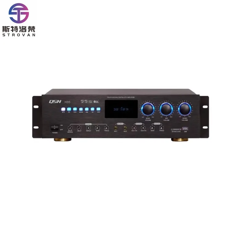 Professional  Amplifier K20 8 Metal Shell Anti-Whistle Function with Professional Power Circuit for KTV