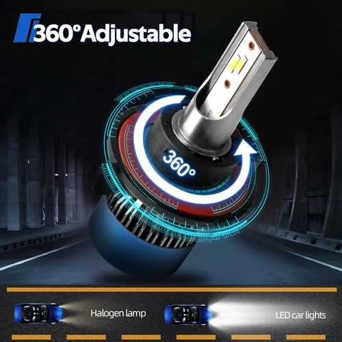 Imagen 2 del producto 2 uds H13 9008 bombillas de faros LED haz alto y bajo 6000K blanco superbrillante euipped con unidad interna bombillas de luz automática