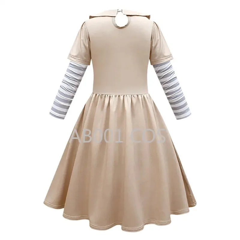 Bear's Home A Cossky-Disfraz de Cosplay M3gan for Children, Two-piece Fake Lapel Long-sleeve Dress with Tie, 2025 New