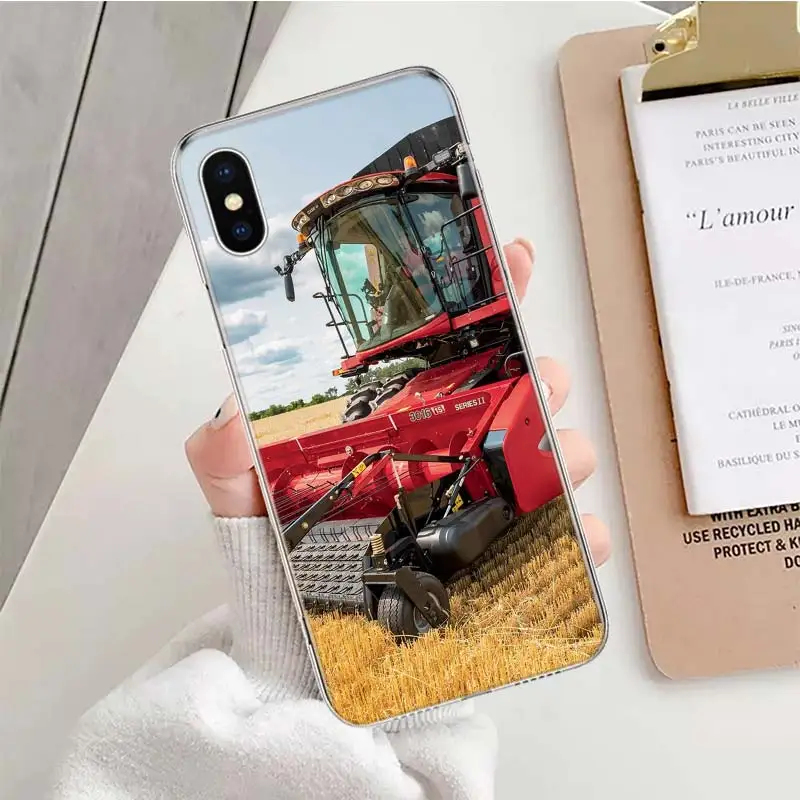 Farm Vehicle Tractor Soft Phone Case For iPhone 11 17 Air 17E 16E 16 Pro Max 15 + 14 Plus 13 12 Apple 7 SE 8 Fundas Coque 11 17
